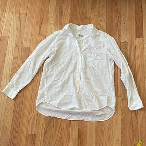 Grayson Button Up Top Womens Medium White 100% Cotton Old Money Capsule Wardrobe